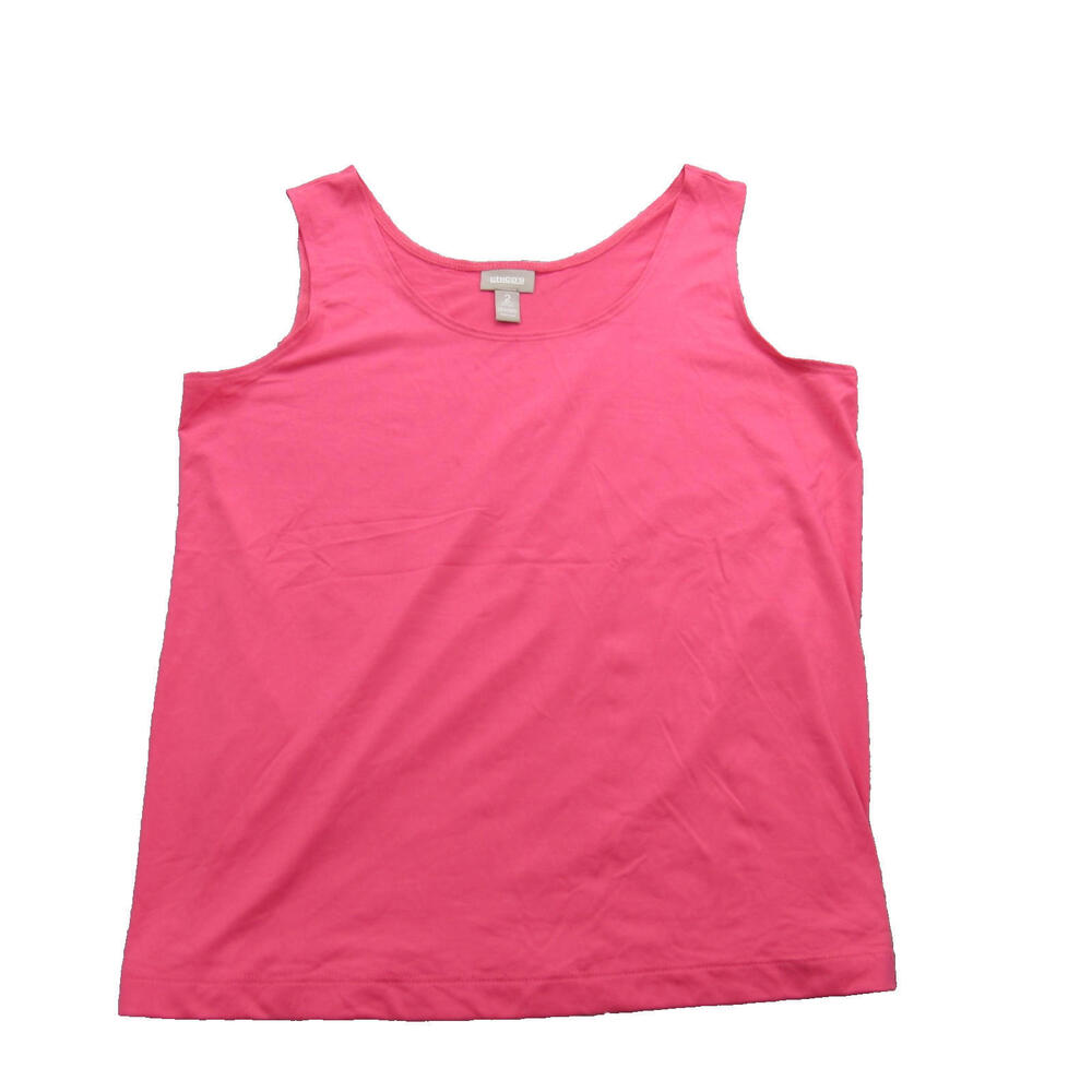 Chicos Tank Top Womens 2‎ Pink Sleeveless Stretch Basic Layering Nylon Spandex